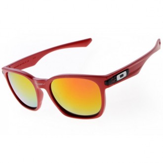 Oakley Garage Rock Sunglasses Round Red Frame Fire Iridium Lens