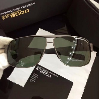 Mens Porsche Design P2520 Sunglasses Silver Army Green