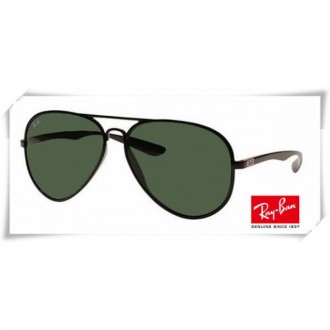 Ray Ban RB4180 Aviator Sunglasses Black Frame Classic Green Lens