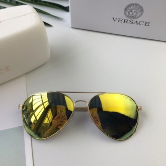 Men's Women's Versace Polarized Sunglasses Shiny Yellow