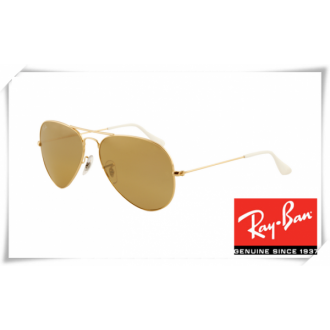 Ray Ban RB3025 Aviator Sunglasses Arista Frame Brown Silver Mirror Gradient Lens