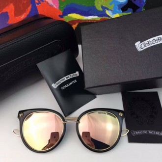 Chrome Hearts Sunglasses Chuntepar Oversized Round Frame Shiny Orange Lenses