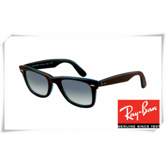 Ray Ban RB2140 Original Wayfarer Sunglasses Brown Frame Light Blue Gradient Lens