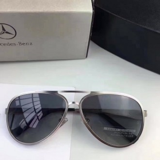 Men's Mercedes-Benz B750 Sunglasses Black Lenses Silver Frame