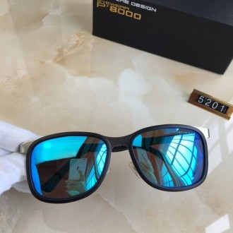 Porsche Design Black P5201 Sunglasses Polarized Blue