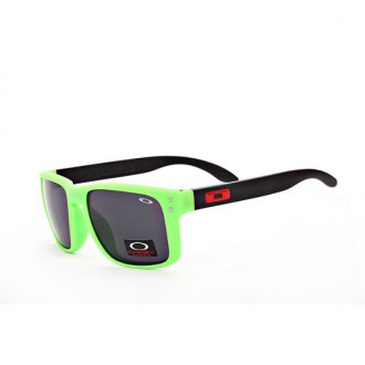 Oakley Holbrook Sunglasses Black Green Frame Warm Gray Lens