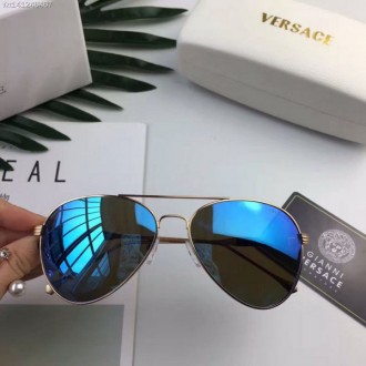 Men's Women's Versace Polarized Aviator Sunglasses Blue Lenses
