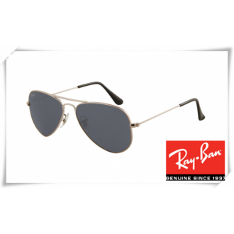 Ray Ban RB3044 Aviator Small Metal Sunglasses Gunmetal Frame Crystal Grey Lens