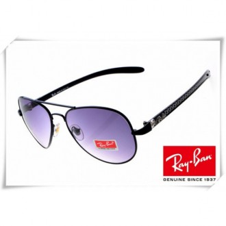 Ray Ban RB8307 Aviator Tech Sunglasses Carbon Fibre Black Frame Purple Gradient Lens