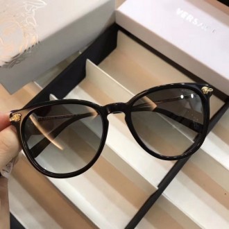 Versace Gradient Sunglasses Round Black Frame Black Lenses