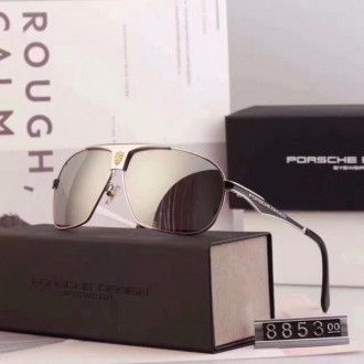 Mens Porsche Gold Design P8853 Sunglasses Polarized Black