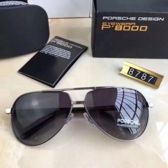 Porsche Design White P8787 Aviators Sunglasses Polarized Black