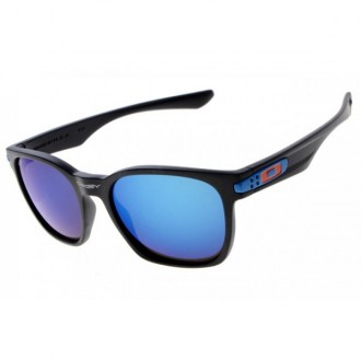 Oakley Garage Rock Sunglasses Round Matte Black Frame Blue Iridium Lens
