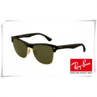 Ray Ban RB4175 Clubmaster Oversized Sunglasses Black Frame Classic Green Lens