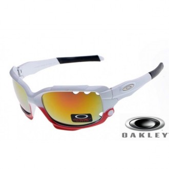 Oakley Racing Jacket White / Fire Yellow Vented Iridium