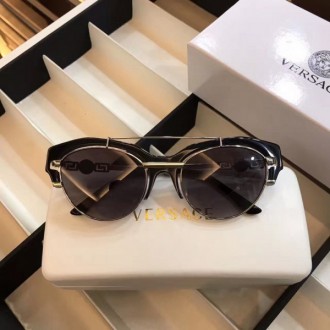 Versace VE2154B Cat Eye Sunglasses Light Black Lenses