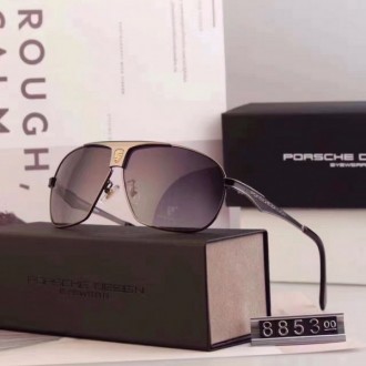 Mens Porsche Gold Design P8853 Sunglasses Polarized Dark Black