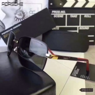 Mens Porsche Design P8840 Sunglasses Polarized Black Red