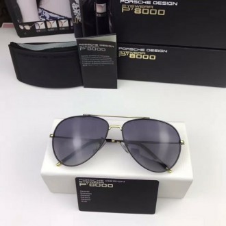 Porsche Design Gold P8558 Aviators Sunglasses Polarized Light Black