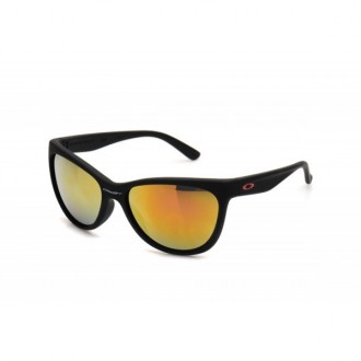 Oakley Forehand Women's Sunglasses Matte Black Frame Fire Yellow iridium Lens