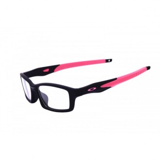 Oakley Crosslink Sunglasses Black Peach Frame Transparent Lens