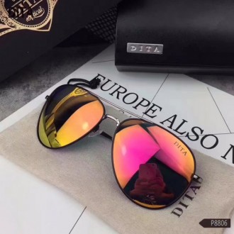 Men's Women's Dita Fashion Sunglasses 8806 Orange Pink Mirror