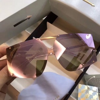 Karen Walker Saivador Irregular Sunglasses Purple Lenses