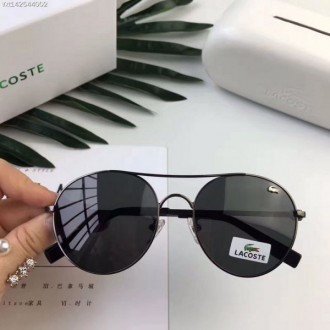 Men's Women's Lacoste Polarized Round Sunglasse All Black