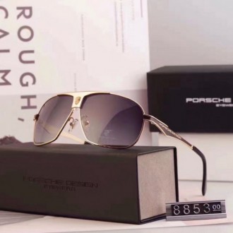 Mens Porsche Gold Design P8853 Sunglasses Polarized Gray