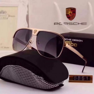 Mens Porsche Design P8861 Sunglasses Dark Gray Gold