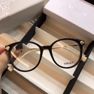 Versace VE3251B Eyewear White Crystal Legs Round Frame Black