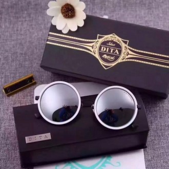 Dita Freebird 21012 Polarized Round Sunglasses Shiny Grey